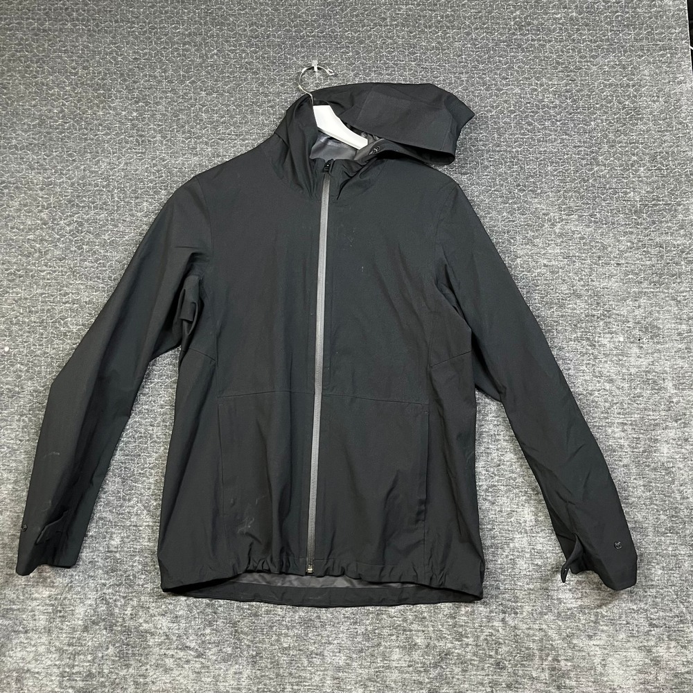 Uniqlo Blocktech Parka Jacket Men's Black Waterproof Hooded Full Zip - Medium
